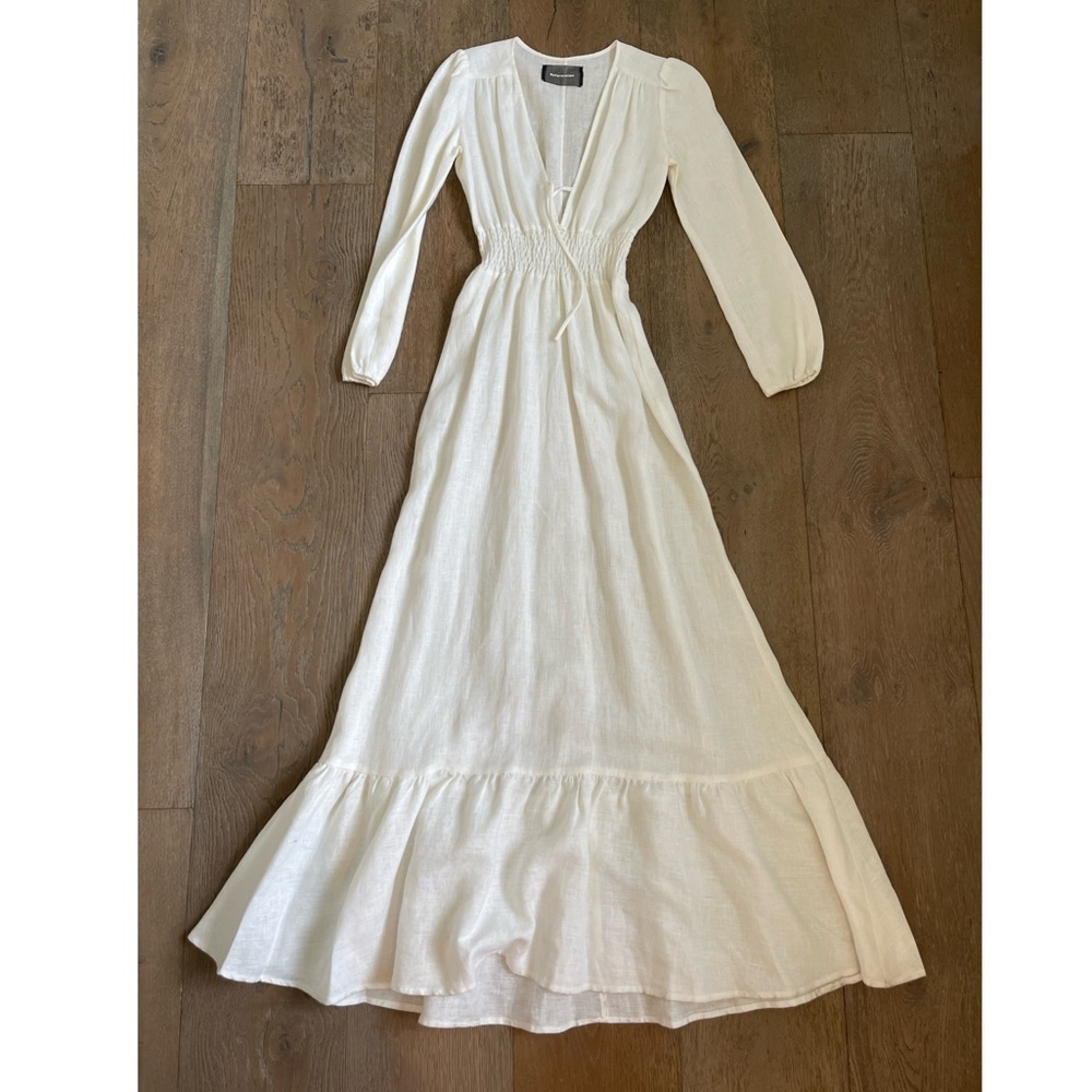 Reformation white linen dress